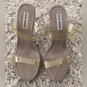 Steve Madden Glassy Platform Slip On Heels Sz 7.5